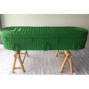 Your Colour - Wicker / Willow Coffins - FERN GREEN - Also available in a wide range of alternative colours